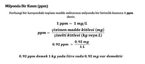 1 ppm kaç mg